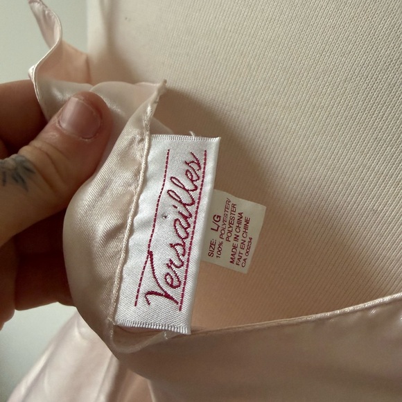 Vintage Versailles Blush Satin Slip Dress • Y2K Mini/Nightie - Picture 6 of 6